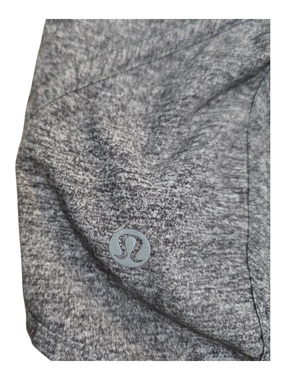 Lululemon Running Shorts Heather Gray Black Athletic Lined Zip Pocket Size 4 - Picture 4 of 7